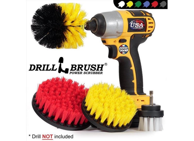Drillbrush Drill Brush Attachment Set â€“ Power Scrubber Brush for Tub, Tile, Shower, and Grout â€“ All-Purpose Household Cleaning Brushes for Drill, Auto Detailing Brushes - Electric Grout Cleaner Kit - Image 4